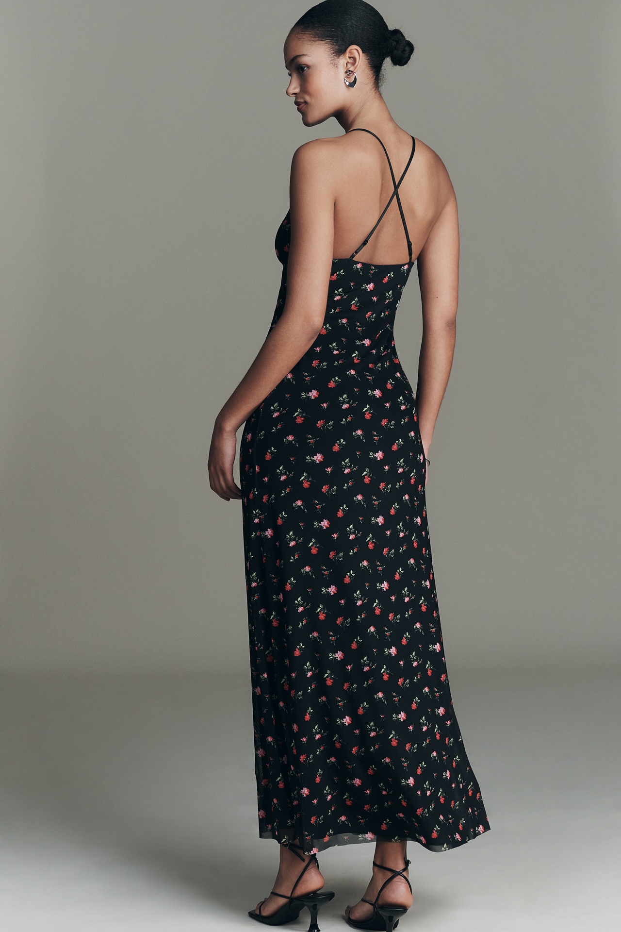 AFRM Romy Scoop-Neck Mesh Midi Dress