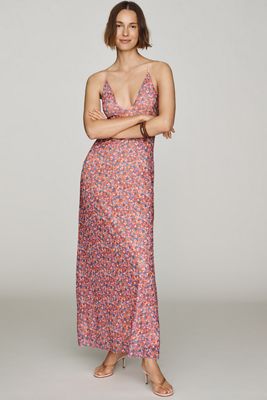 AFRM Romy Scoop-Neck Mesh Midi Dress