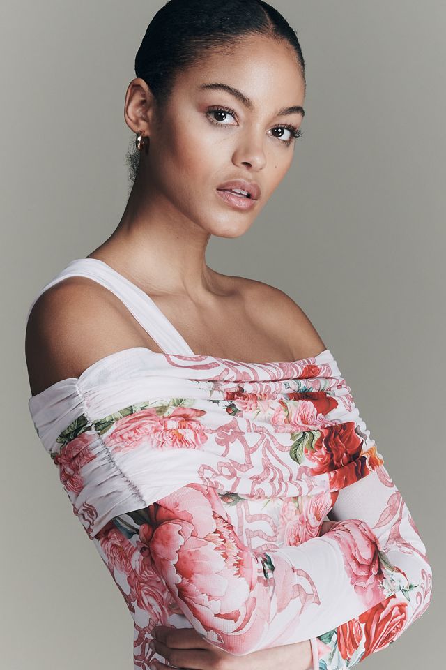 AFRM Tina Off-Shoulder Mesh Maxi Dress #1