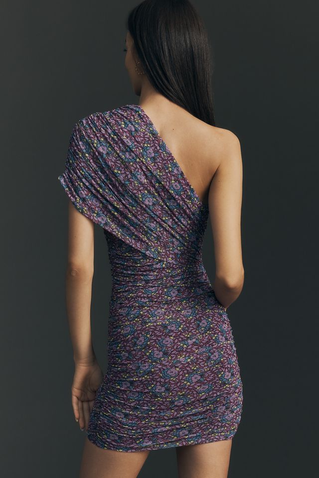 AFRM Niki One-Shoulder Mesh Mini Dress | Anthropologie