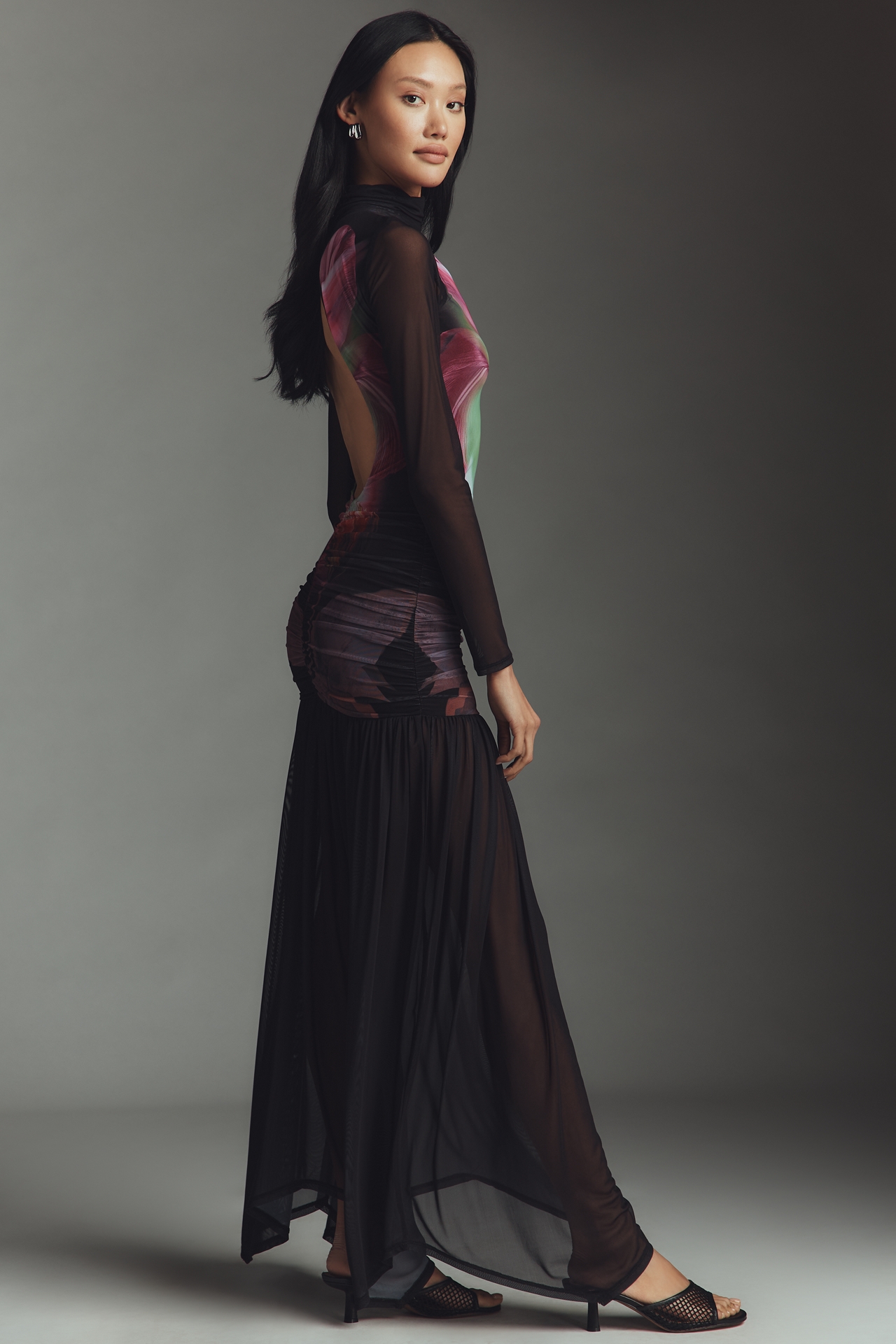AFRM Joni Long-Sleeve Mock-Neck Maxi Dress