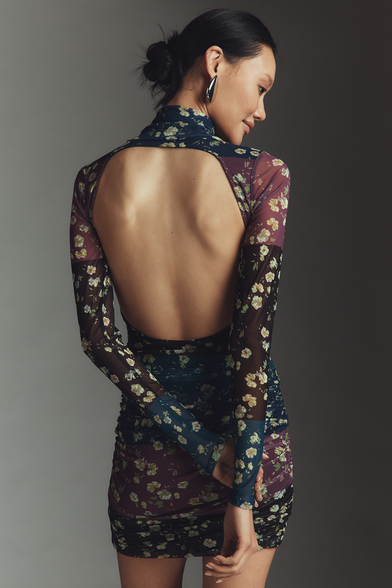 AFRM Lavinia Long-Sleeve Mock-Neck Mini Dress