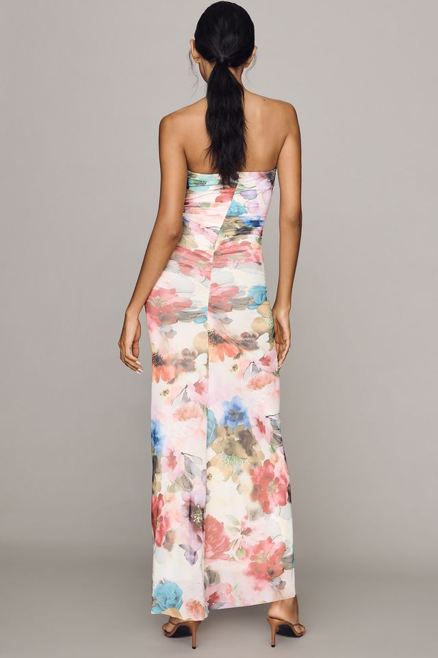 AFRM Leslie Strapless Mesh Midi Dress #3