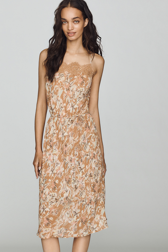 AFRM Tabitha Lace-Trim Midi Dress