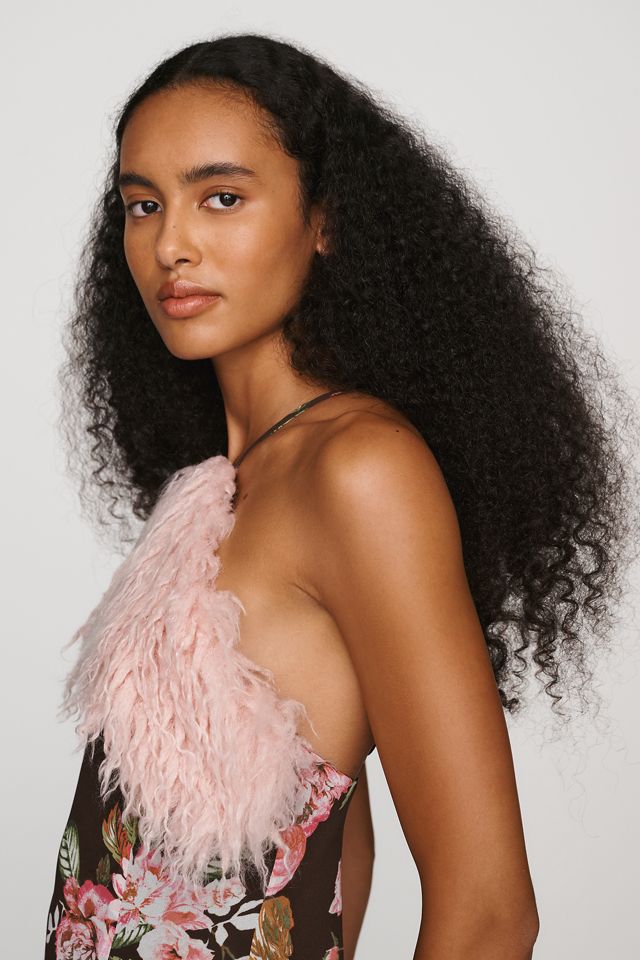 AFRM Jeffries Faux-Fur Halter Dress #3
