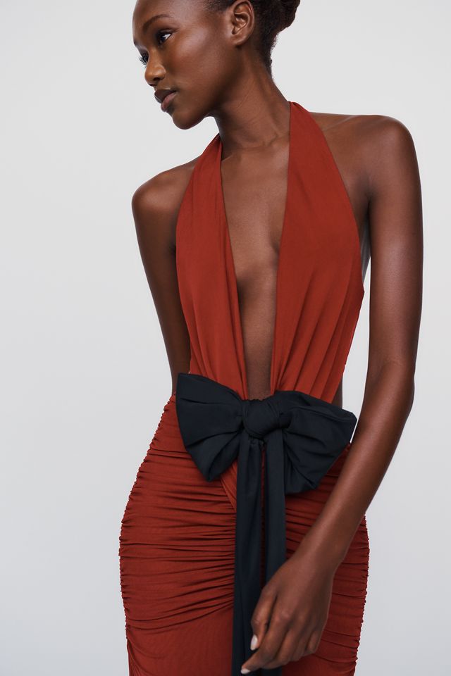 AFRM Hunter Plunge Halter Maxi Dress #1