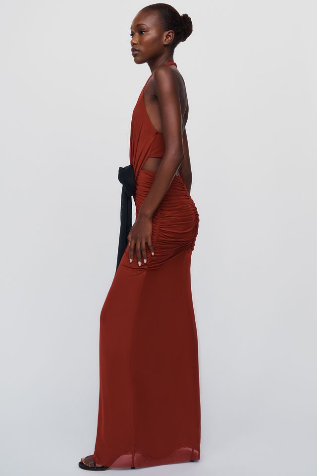 AFRM Hunter Plunge Halter Maxi Dress #2