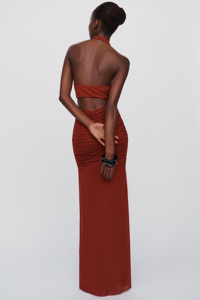 AFRM Hunter Plunge Halter Maxi Dress #3