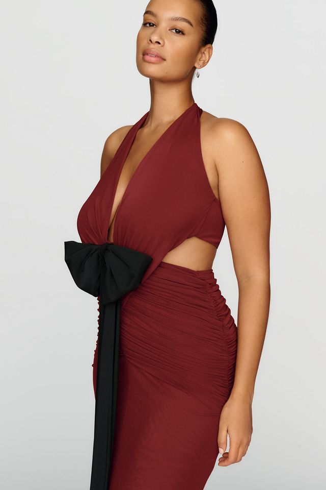 AFRM Hunter Plunge Halter Maxi Dress #5