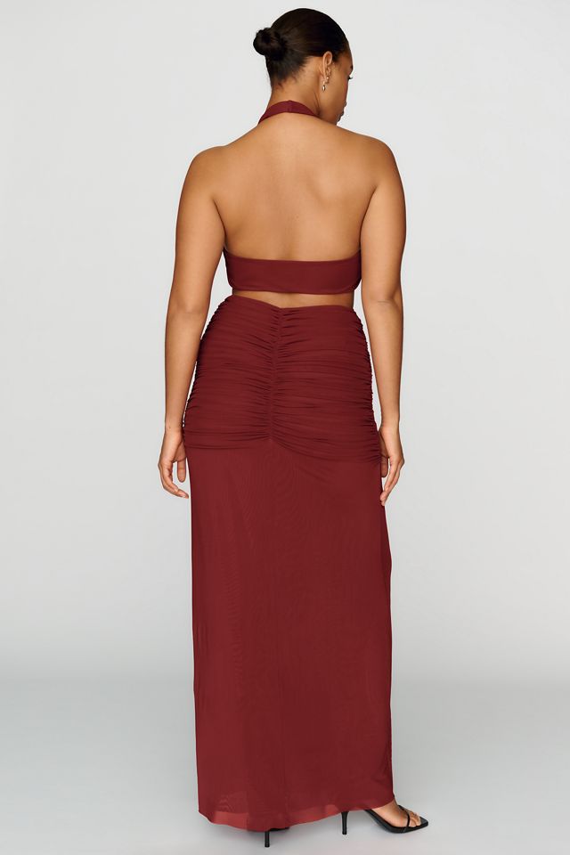 AFRM Hunter Plunge Halter Maxi Dress #6