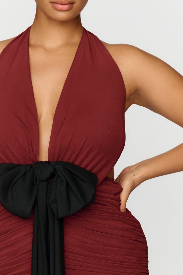 AFRM Hunter Plunge Halter Maxi Dress #7