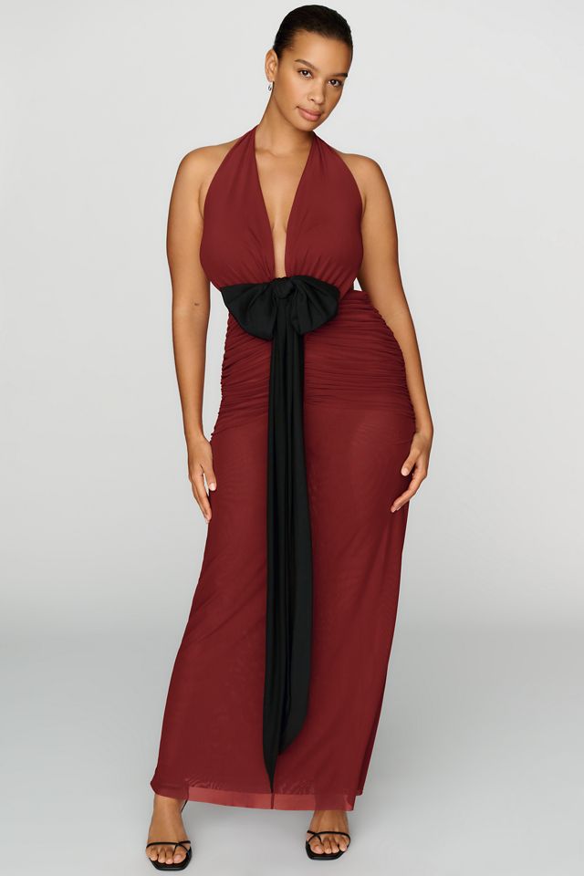 AFRM Hunter Plunge Halter Maxi Dress #4