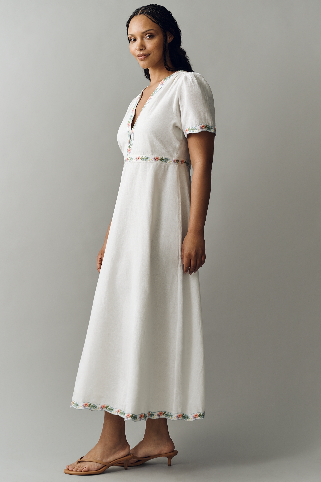 Show Me Your Mumu Thea Plus Cotton Linen Midi Dress