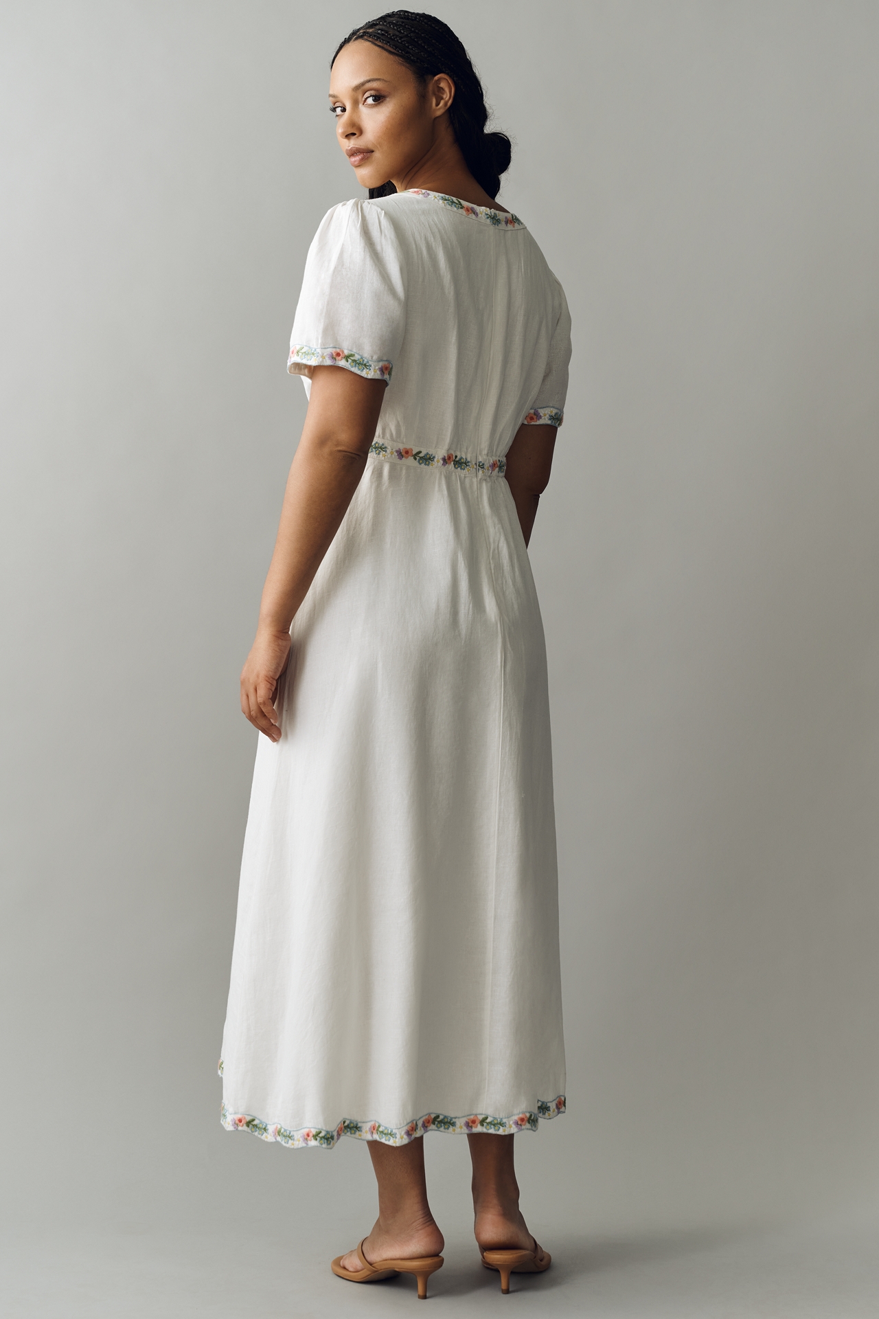 Show Me Your Mumu Thea Plus Cotton Linen Midi Dress
