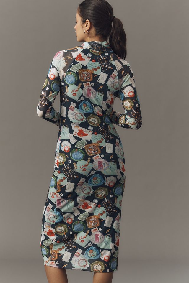 Rachel Antonoff Lilith Long-Sleeve Mesh Midi Dress #1