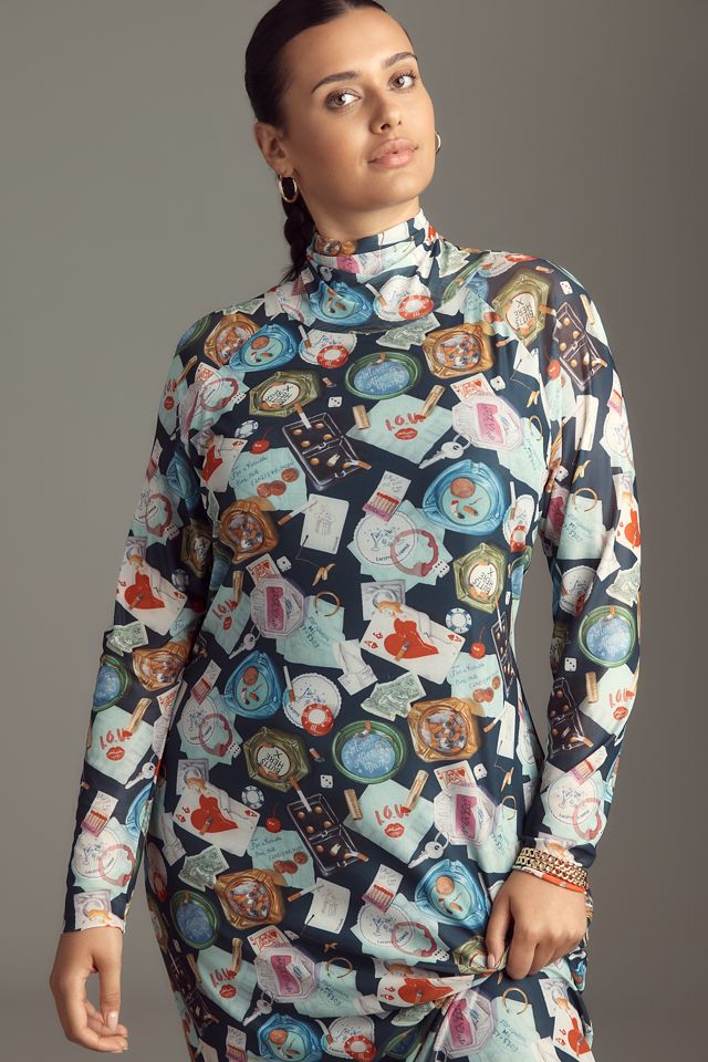 Rachel Antonoff Lilith Long-Sleeve Mesh Midi Dress #4