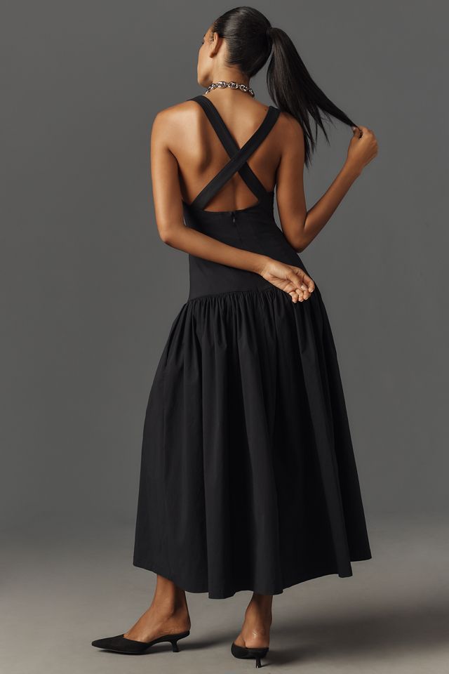 WeWoreWhat Sleeveless Linen Drop-Waist Midi Dress #1