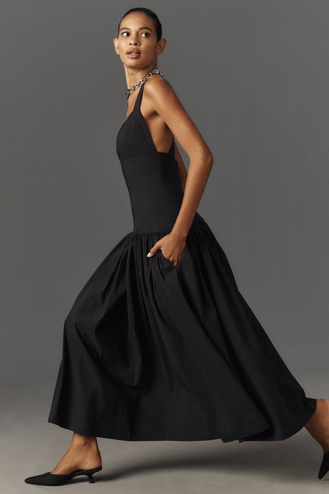 WeWoreWhat Sleeveless Linen Drop-Waist Midi Dress #3