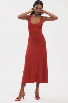 WeWoreWhat Abito Midi Attillato con Scollo a V