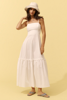 Weworewhat Sleeveless Ruffle A-line Midi Dress