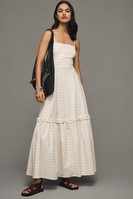 Weworewhat Sleeveless Ruffle A-line Midi Dress