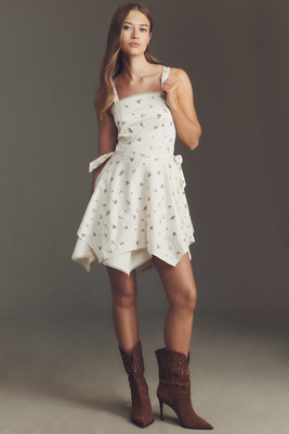 Weworewhat Sleeveless Mini Apron Dress In Sand