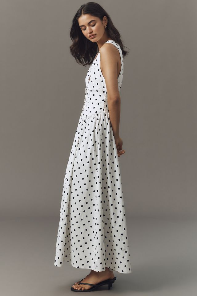 We Wore What Sleeveless V-Neck Scalloped Maxi Dress #3