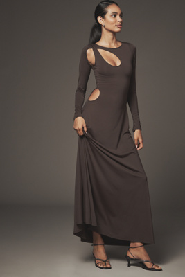We Wore What Long-Sleeve Cut-Out Maxi Dress