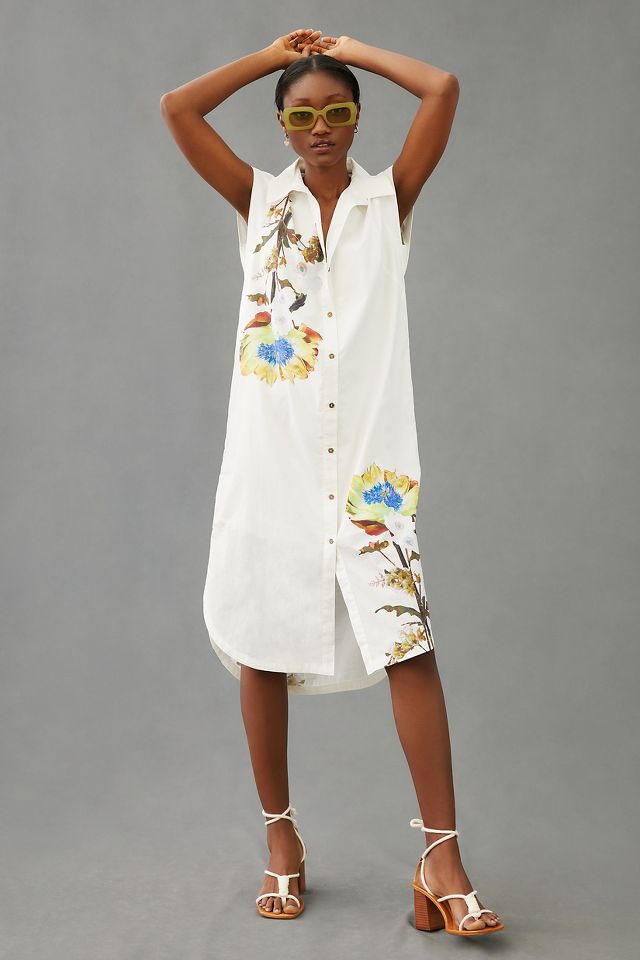 Anthropologie embroidered 2024 shirt dress