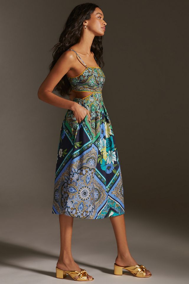 By Anthropologie Squareneck Cutout Midi Dress #3