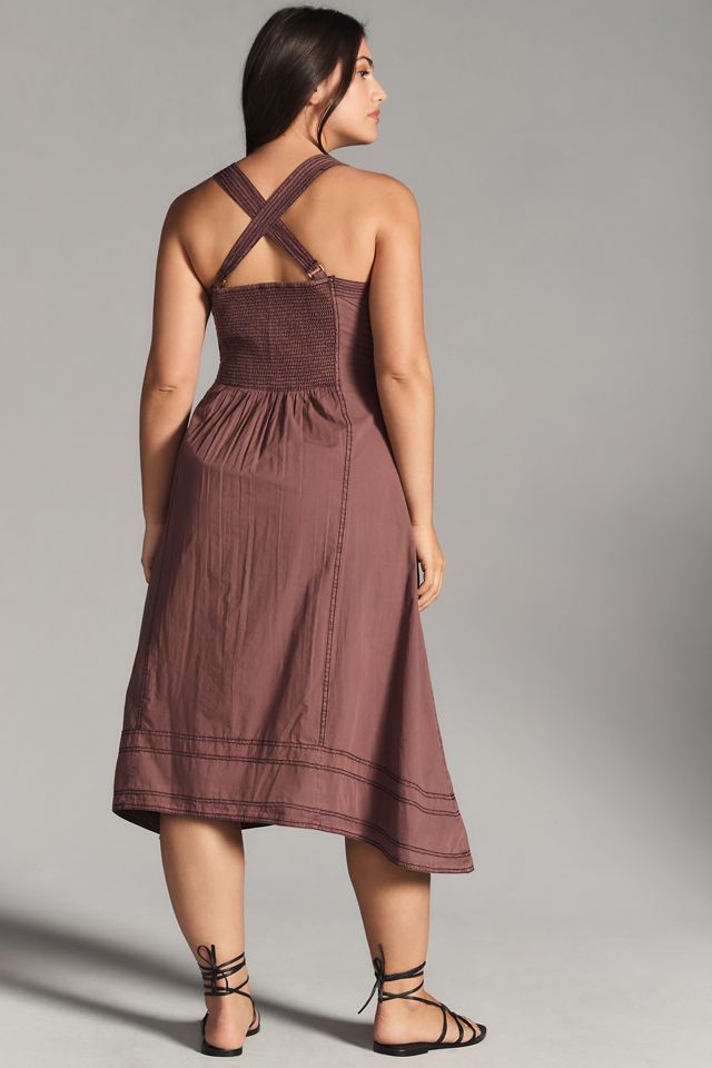 pilcro ruched square neck dress Pilcro Tiered Square-Neck Dress