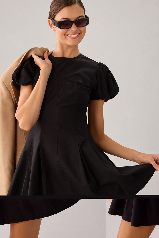 Maeve Puff-Sleeve Pleated Dress #2