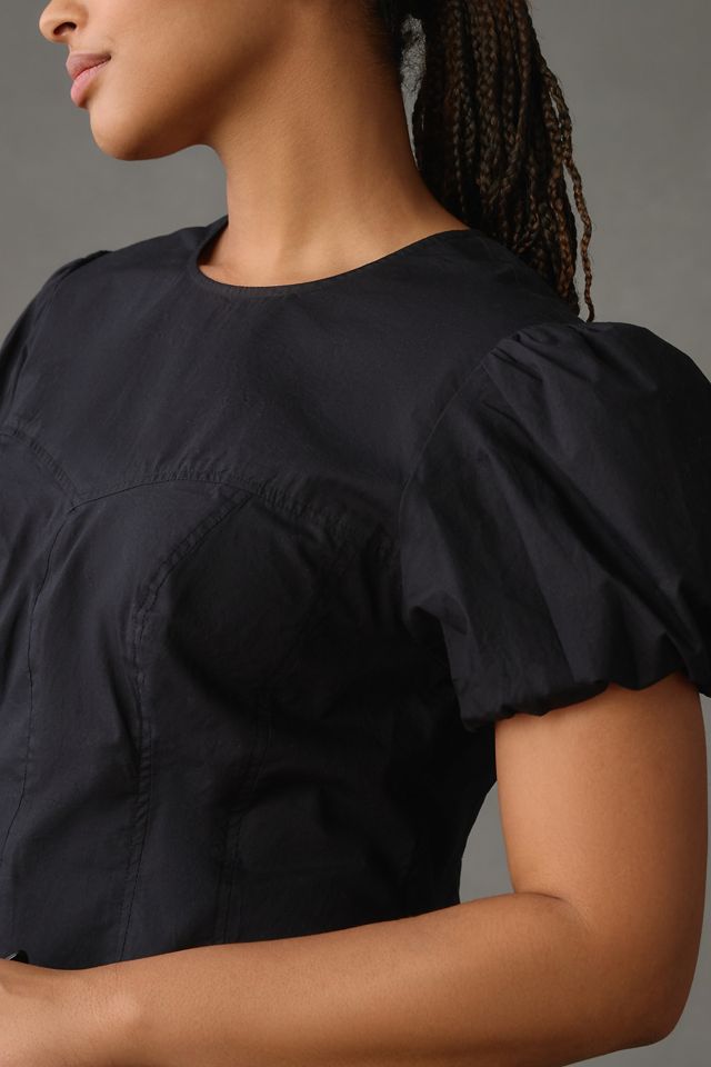 Maeve Puff-Sleeve Pleated Dress #6