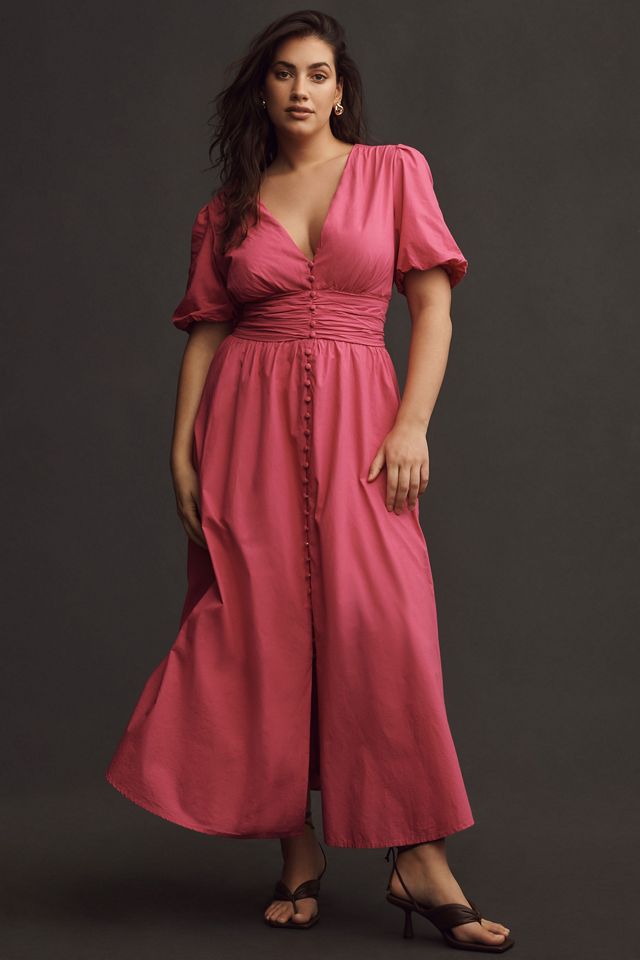 El Vestido Katerina con Escote en V y Botones en la Parte Delantera #4