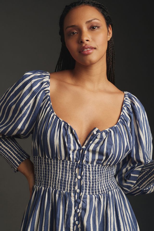 By Anthropologie Long-Sleeve Sweetheart Midi Dress #4