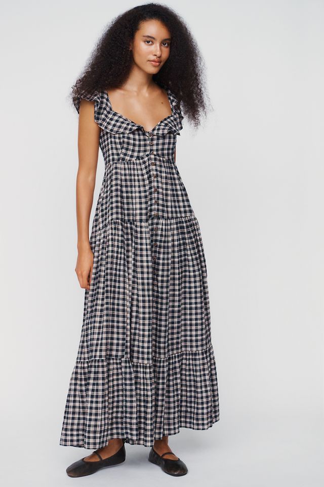 Pilcro Flutter-Sleeve Tiered Midi Dress #3