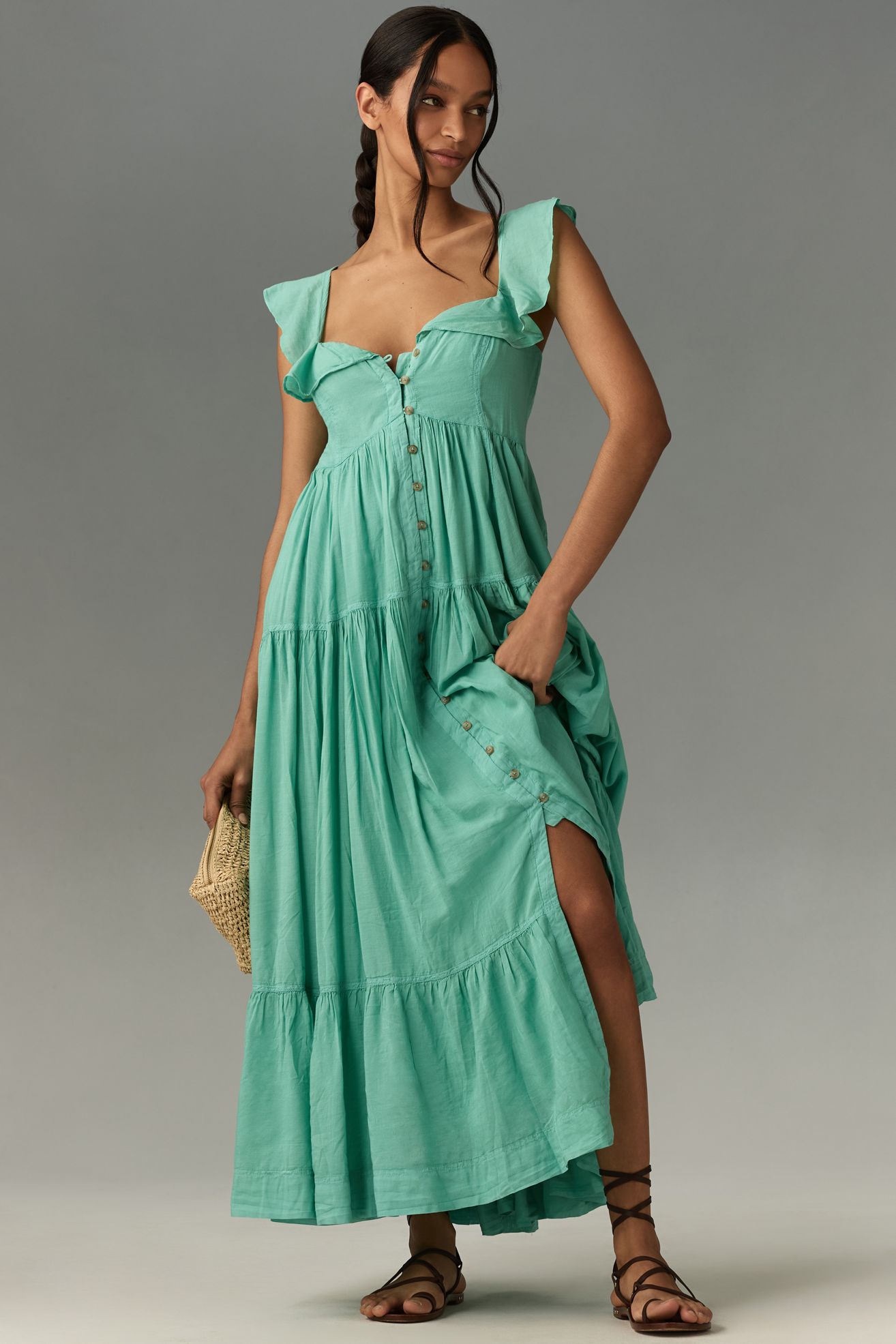 knee length dresses for ladies Scuba Crepe Twist Cutout Midi Dress - Teal Blue