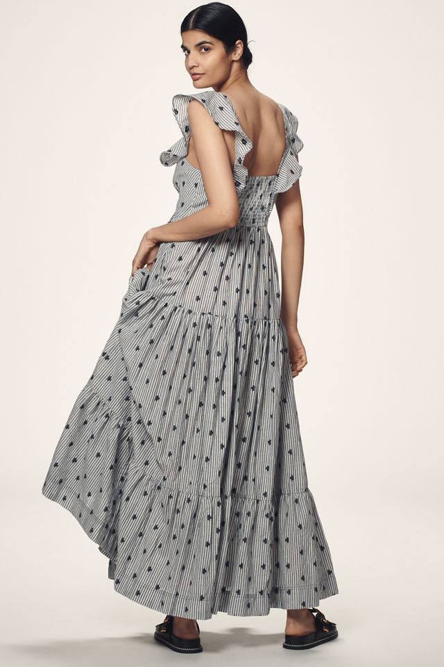 Pilcro Flutter-Sleeve Tiered Midi Dress #1