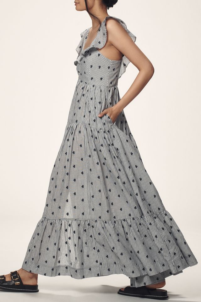 Pilcro Flutter-Sleeve Tiered Midi Dress #3