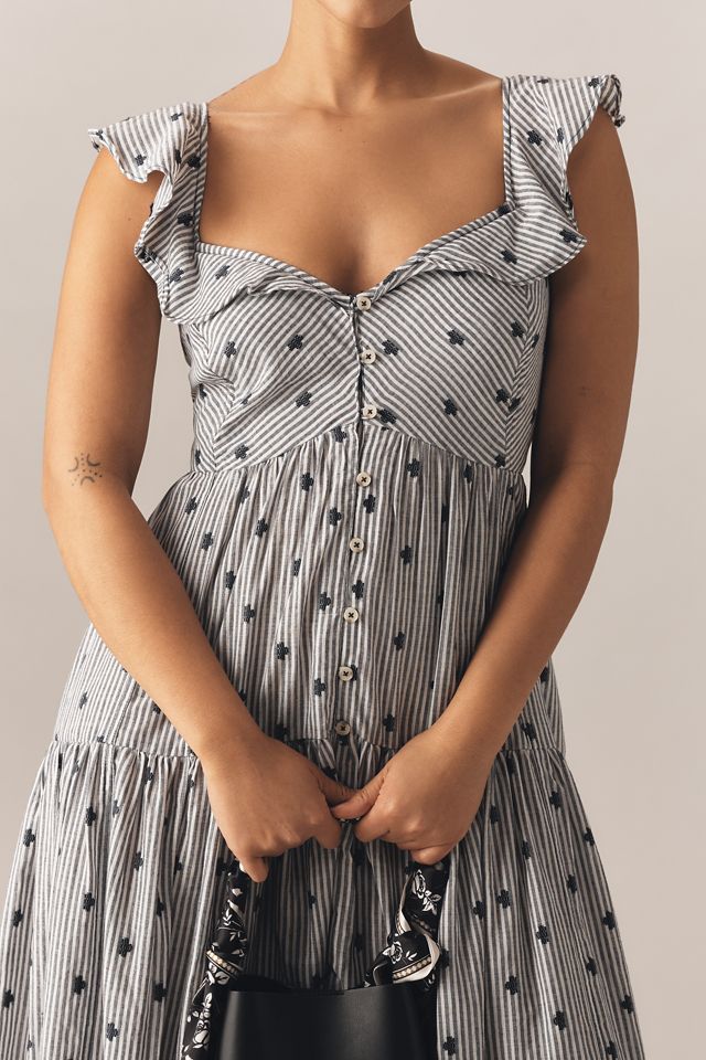 Pilcro Flutter-Sleeve Tiered Midi Dress #5