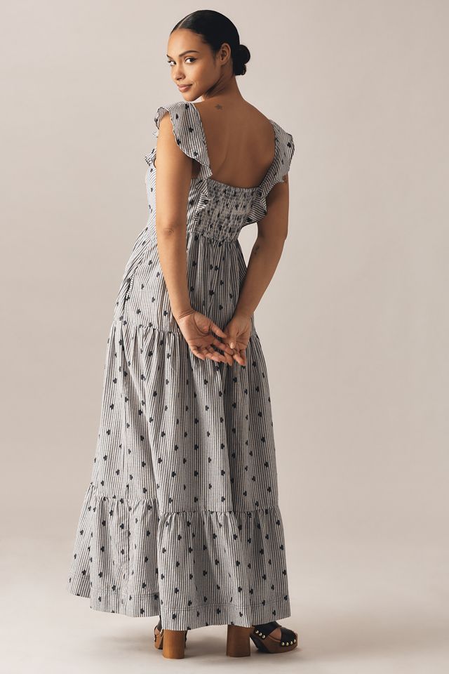 Pilcro Flutter-Sleeve Tiered Midi Dress #6