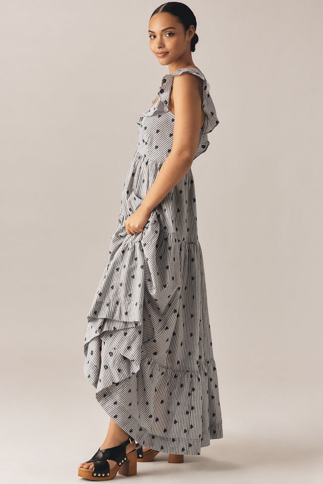 Pilcro Flutter-Sleeve Tiered Midi Dress #7