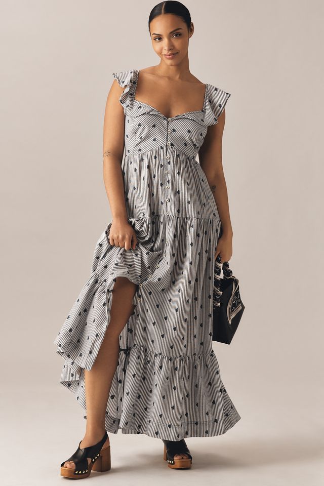 Pilcro Flutter-Sleeve Tiered Midi Dress #4