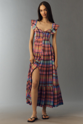 chinese dress ladies Philomene V-Neck Ruffle Trim Dress