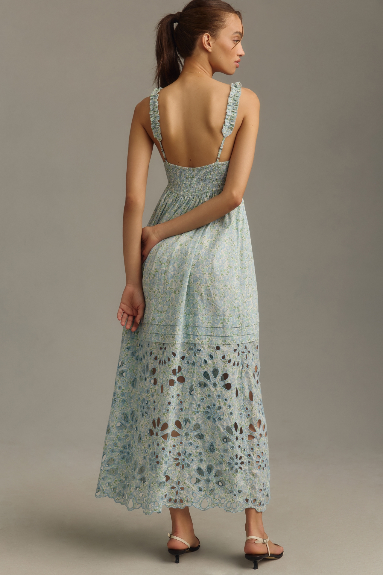 By Anthropologie Sweetheart Babydoll Maxi Dress