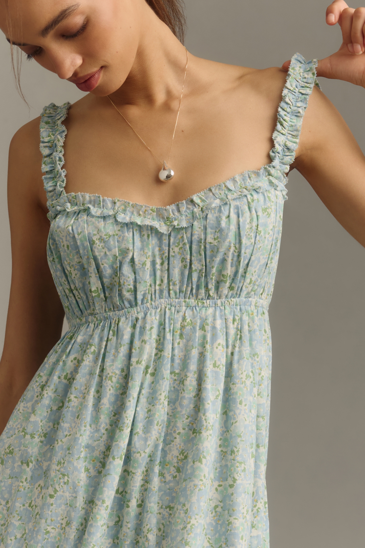 By Anthropologie Sweetheart Babydoll Maxi Dress