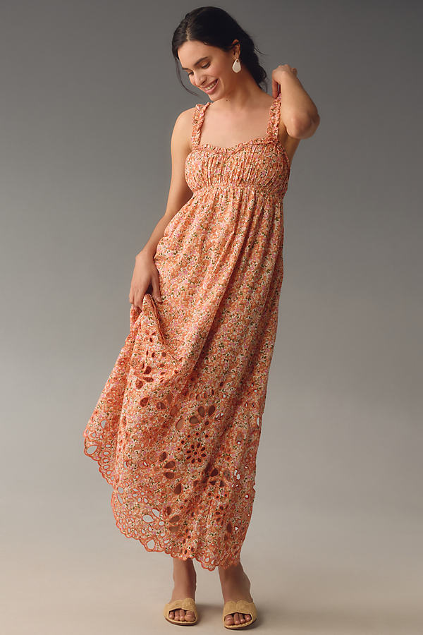 By Anthropologie Sweetheart Babydoll Maxi Dress