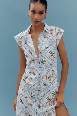 The Lillian Button-Front Midi Dress by Maeve