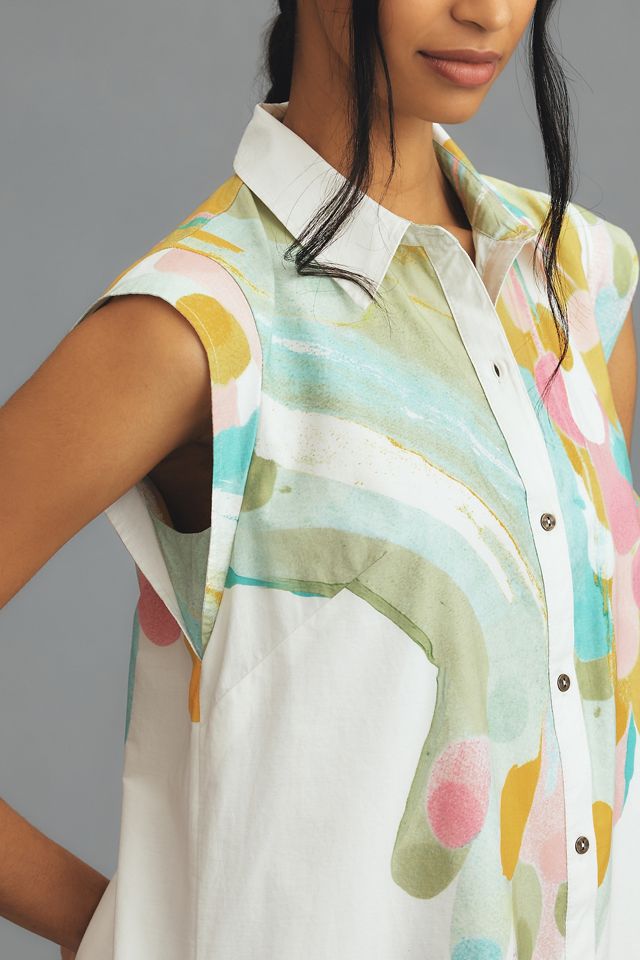New Anthropologie MAEVE Button-Front Poplin Midi Dress $160 XXS/00 Black