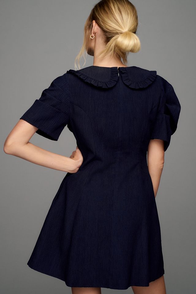 By Anthropologie Short-Sleeve Collared Printed Mini Dress #1